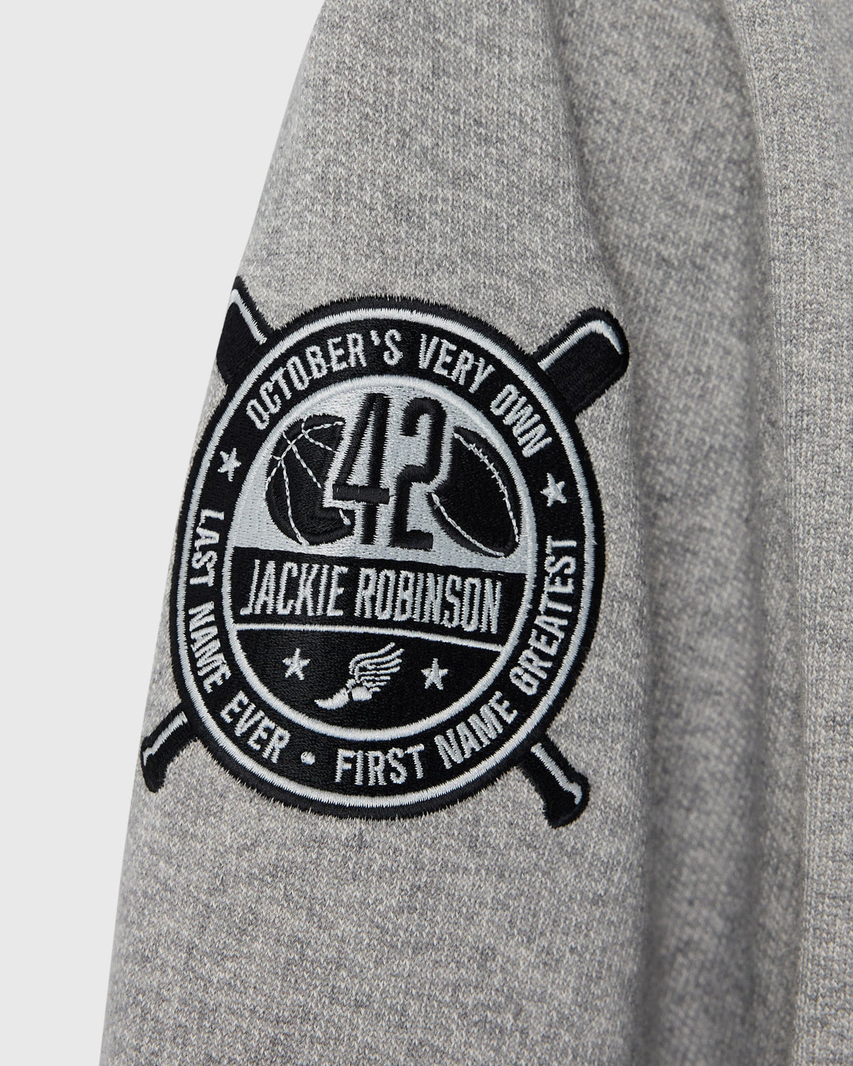 SWEAT À CAPUCHE JACKIE ROBINSON - GRIS CHINÉ