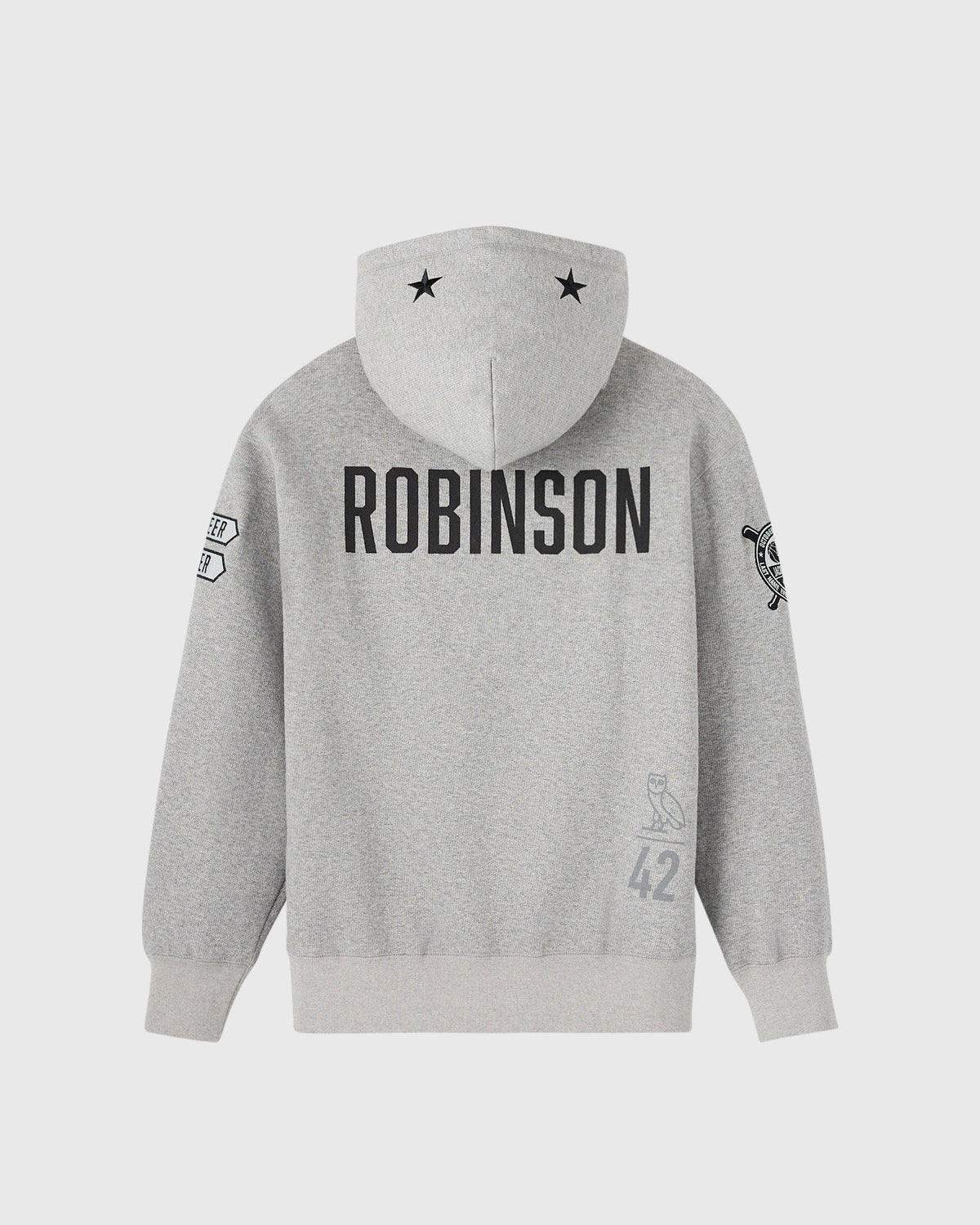 SWEAT À CAPUCHE JACKIE ROBINSON - GRIS CHINÉ