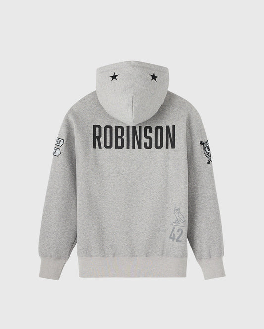 SWEAT À CAPUCHE JACKIE ROBINSON - GRIS CHINÉ