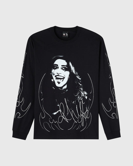 WWE Rhea Ripley Long-Sleeve Tee - Black