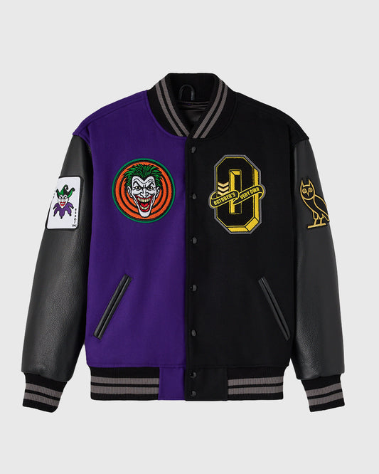 Batman x The Joker Split Varsity Jacket - Black