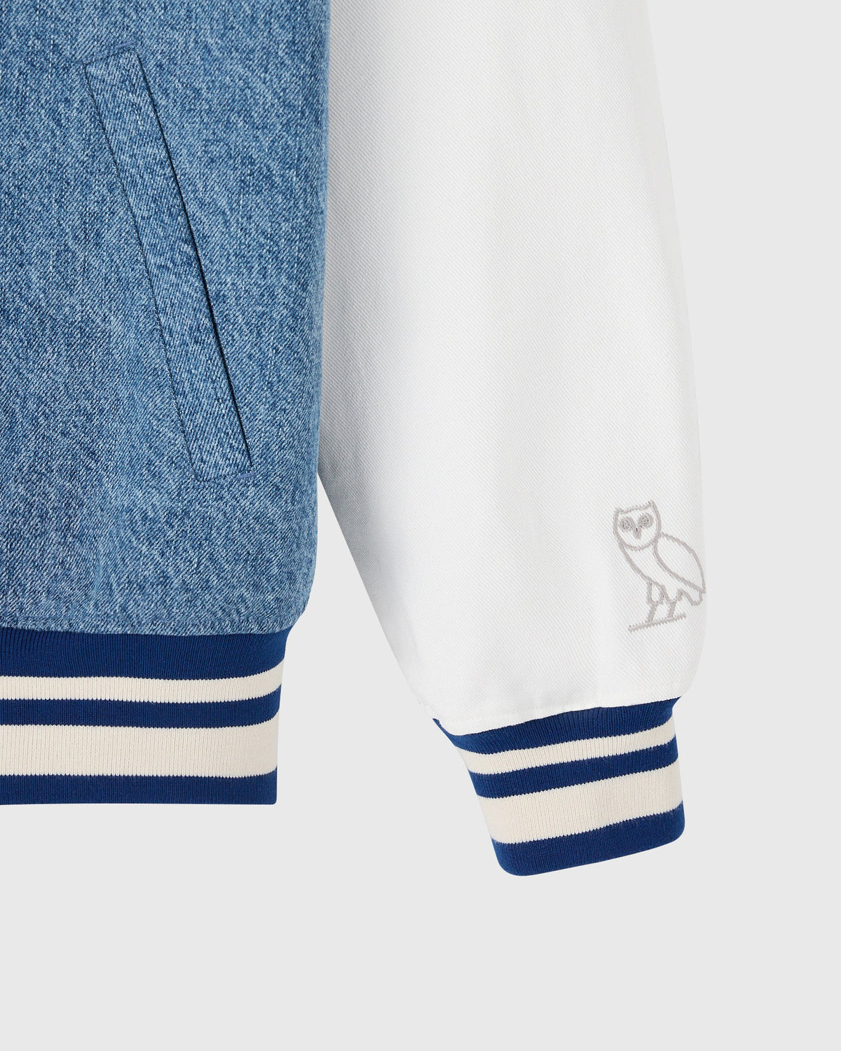Jackie Robinson Varsity Jacket - Washed Indigo Denim