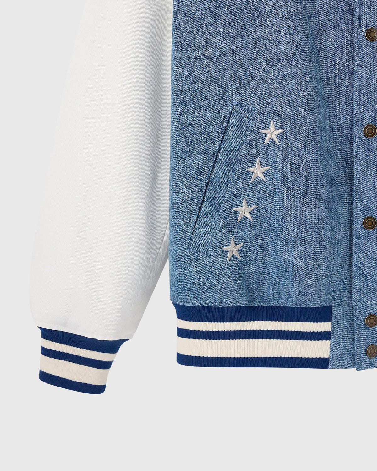 Jackie Robinson Varsity Jacket - Washed Indigo Denim