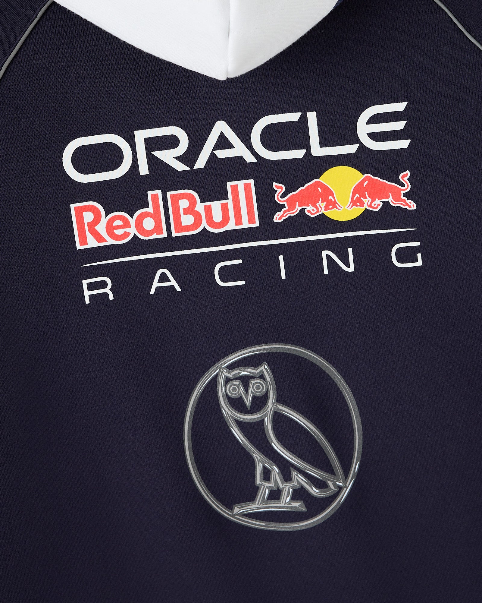 Navy hoodie with Oracle Red Bull Racing logo and owl emblem on chest.