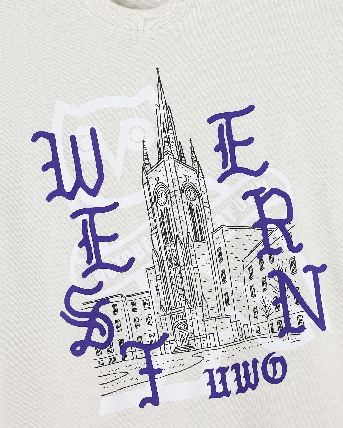 T-shirt épais Western University - Gris chiné cendré