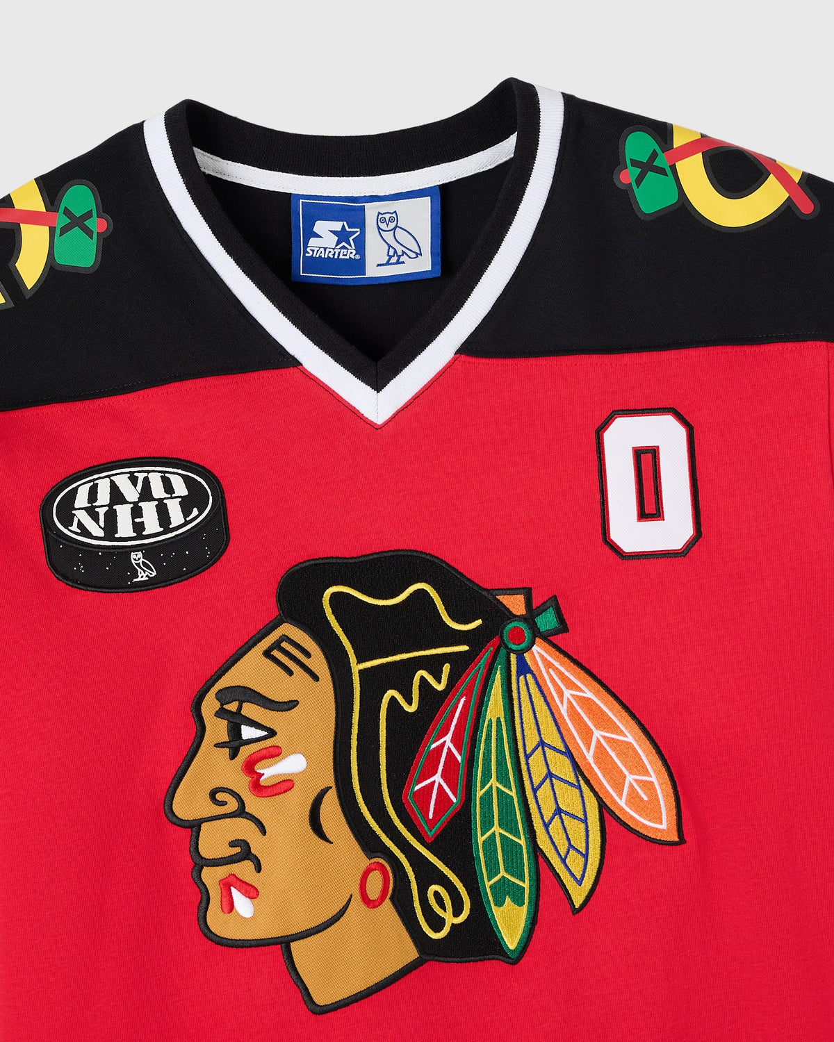 STARTER Chicago Blackhawks Long-Sleeve Tee - Red