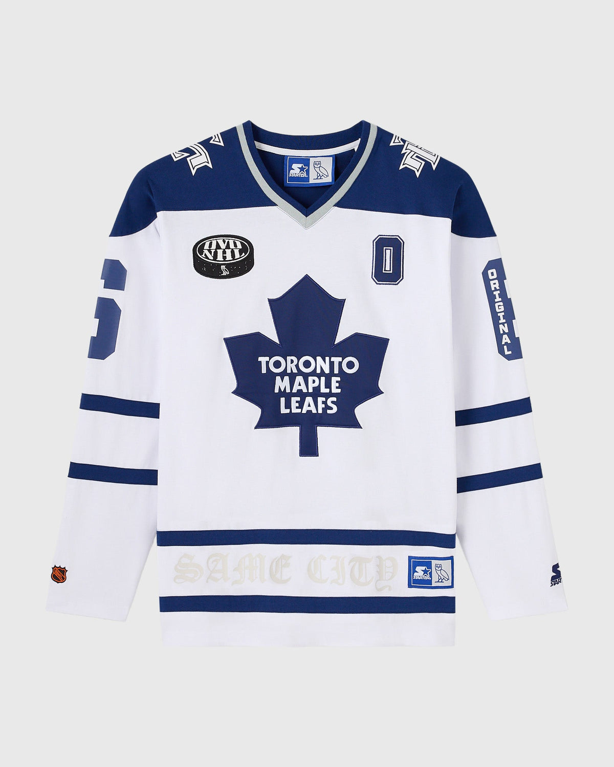 NHL STARTER HOCKEY LS T-SHIRT - WHITE - MAPLE LEAFS