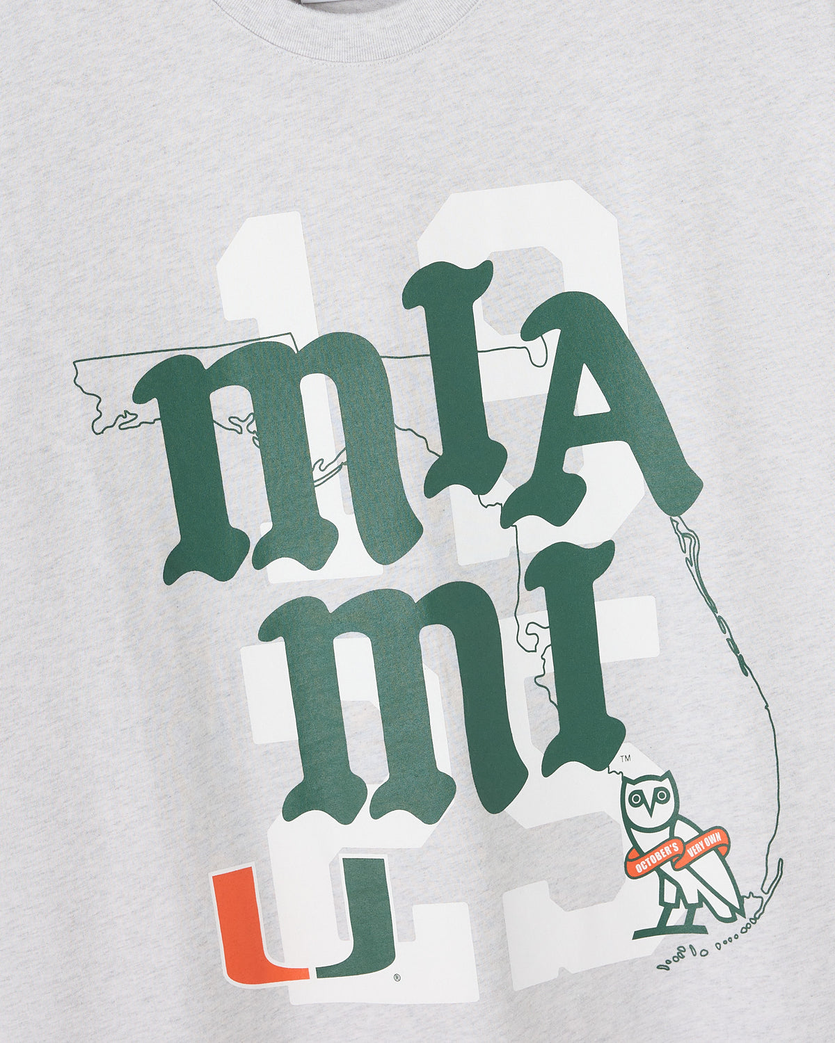 University of Miami Tee - Ash Heather Grey