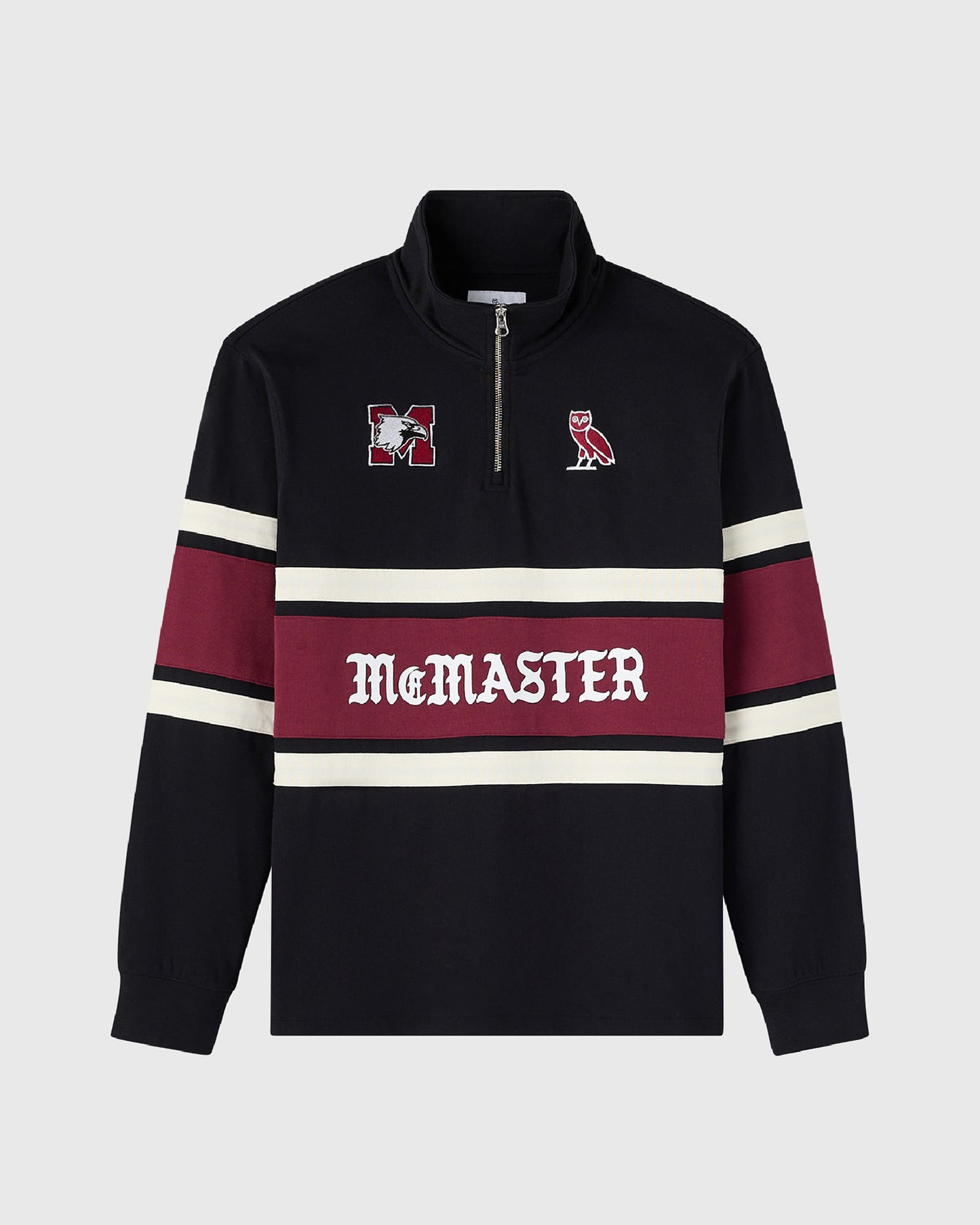 Chandail de rugby quart de zip McMaster University - Noir