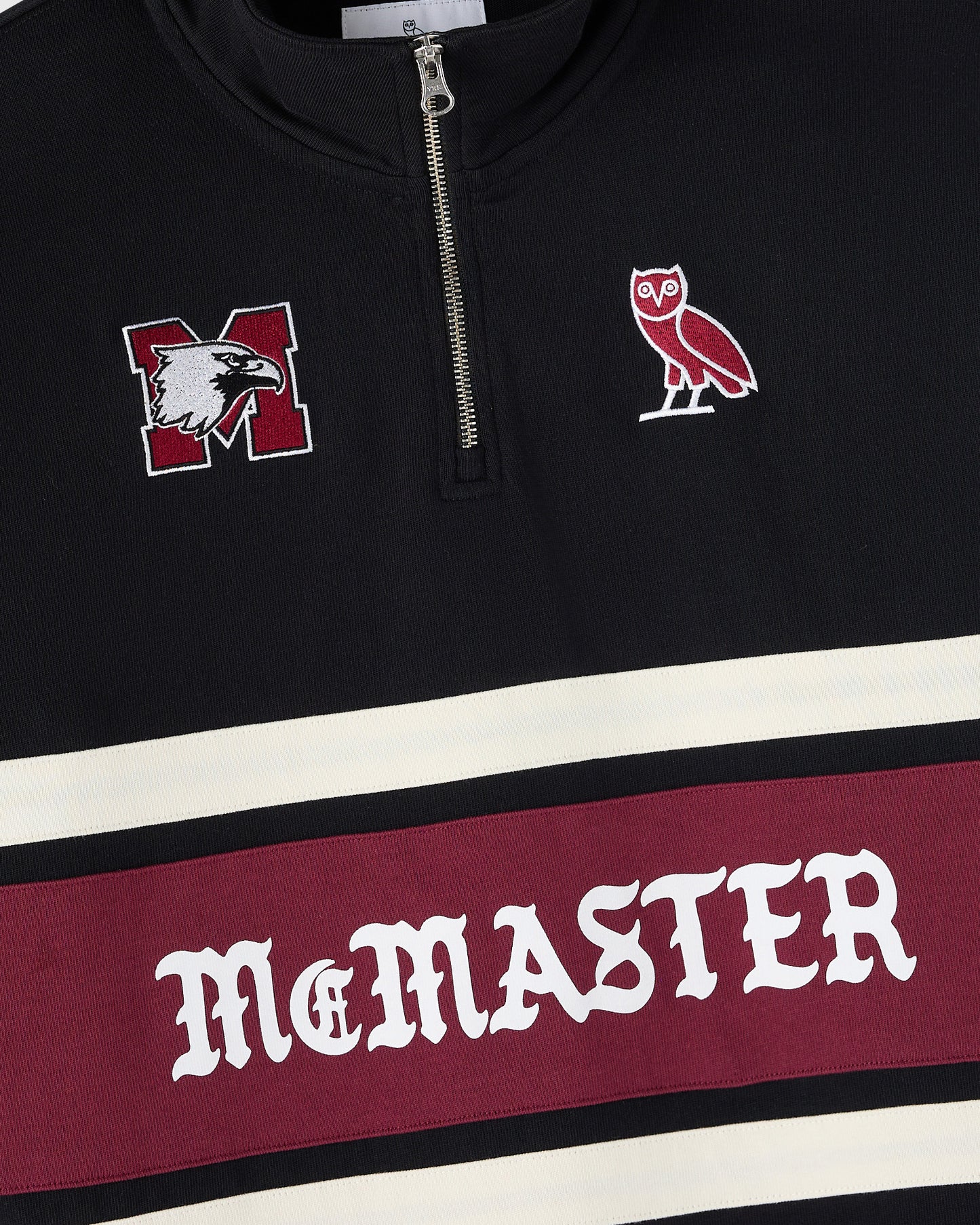 Chandail de rugby quart de zip McMaster University - Noir