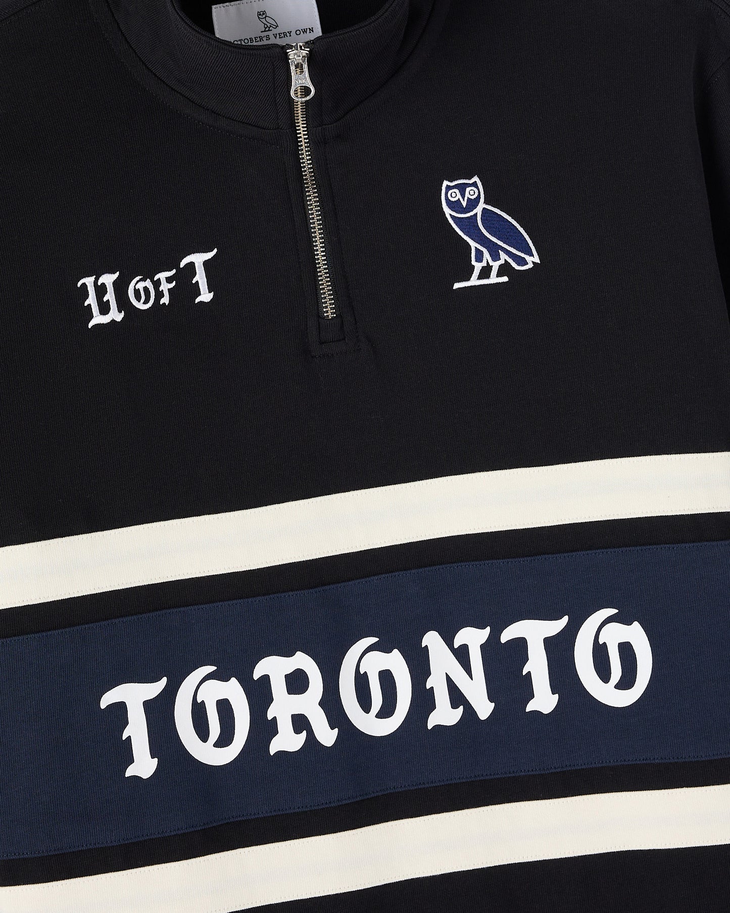 Pulls de rugby quart-zip de l'Université de Toronto – Noir