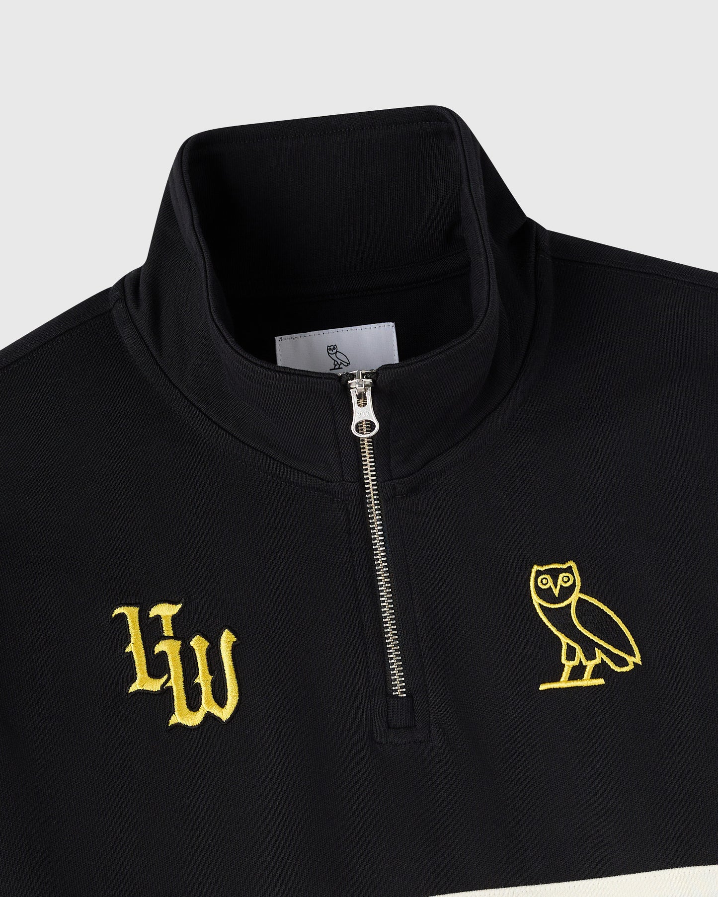 Pull de rugby zippé quart pour homme de l'Université de Waterloo – Noir