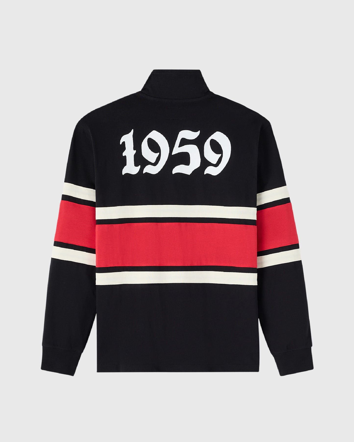 Pull de rugby York University à col zippé – Noir