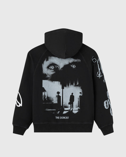 The Exorcist Test Print Full-Zip Hoodie - Garment Dye Black
