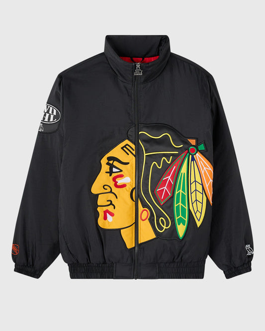 STARTER Big Logo Chicago Blackhawks Jacket - Black