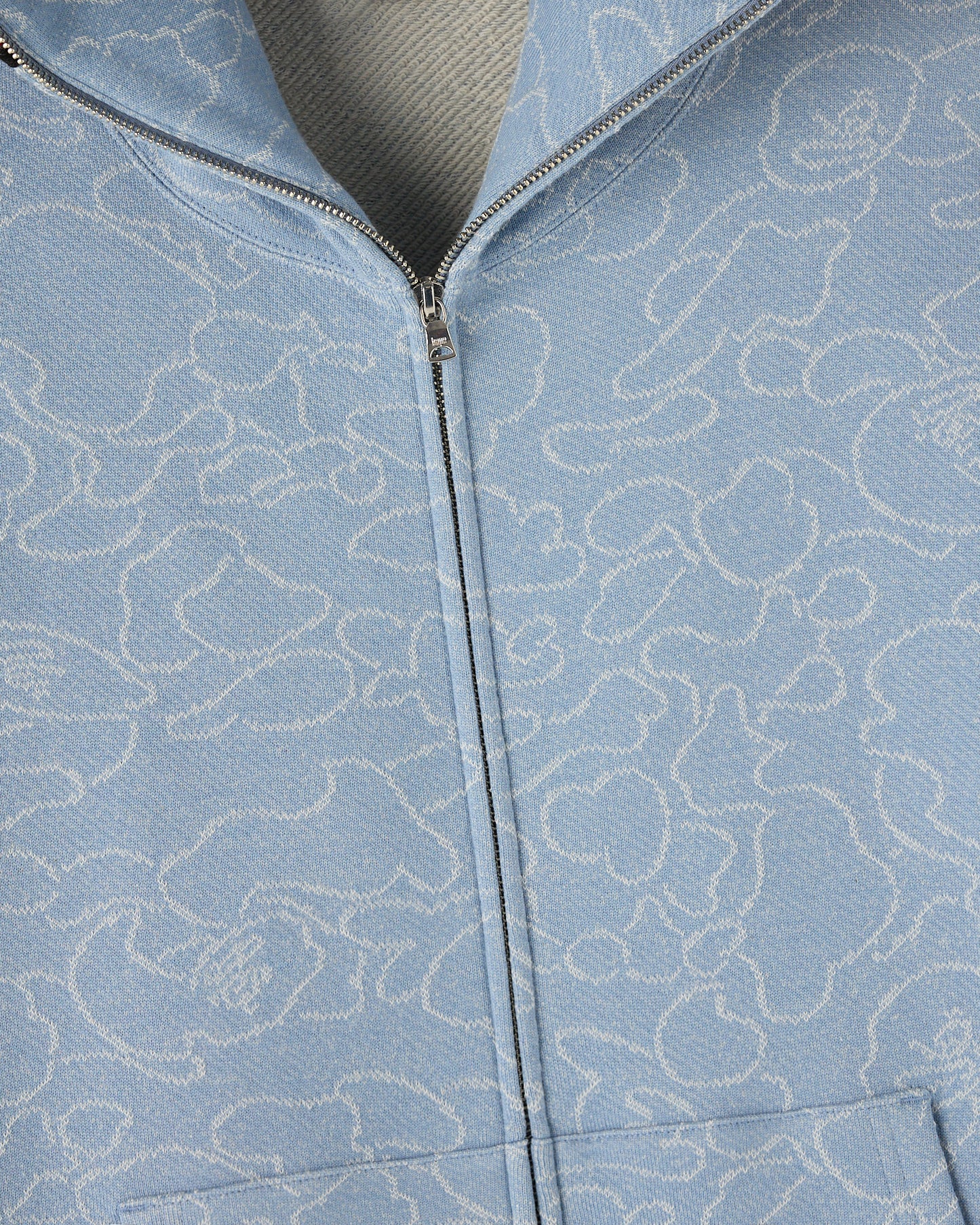 BAPE® Neon 1st Camo Shark Full-Zip Hoodie - Light Indigo