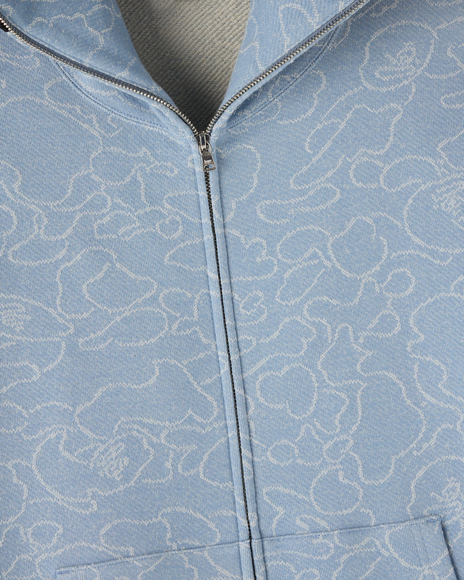 BAPE® Neon 1st Camo Shark Full-Zip Hoodie - Light Indigo