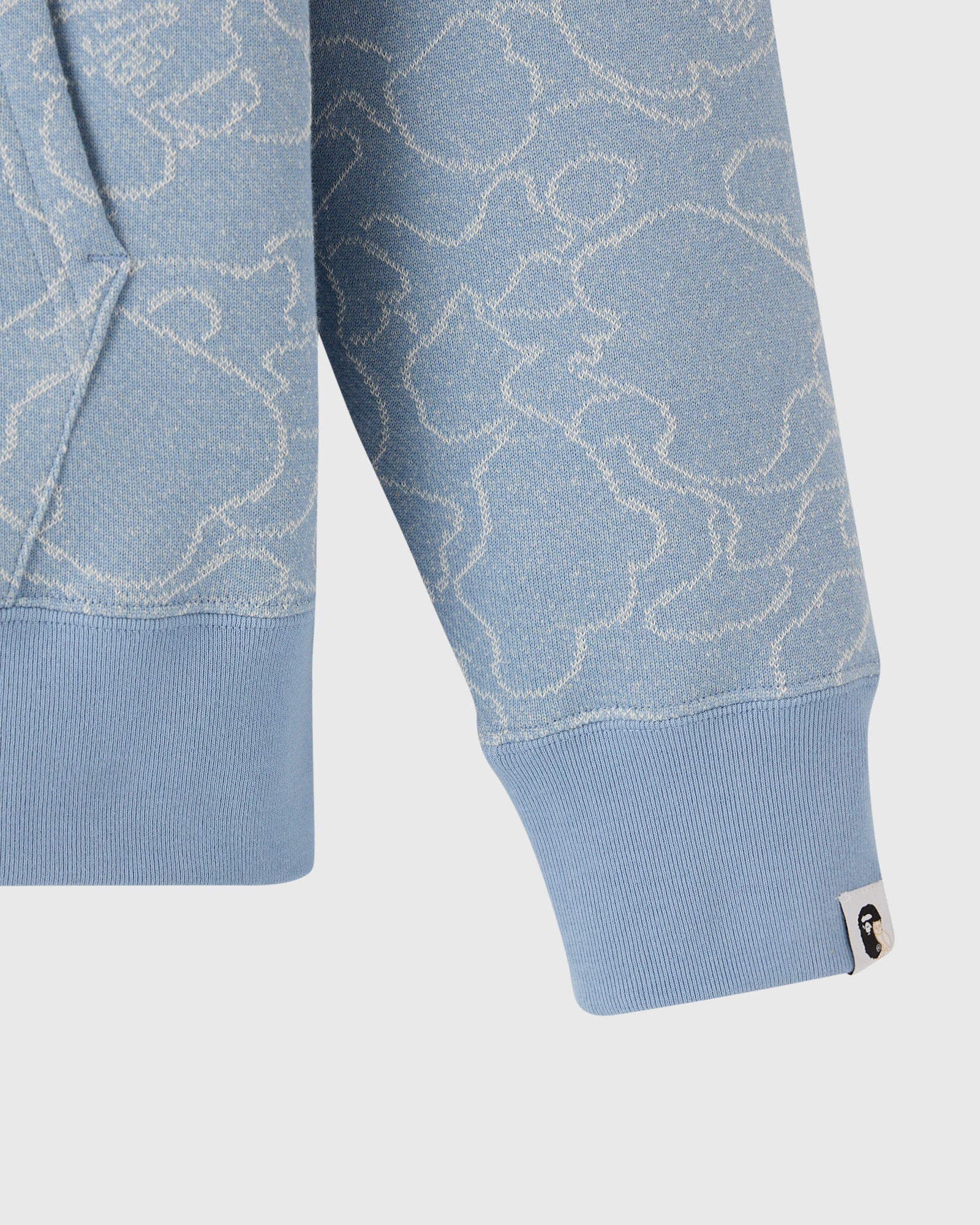 BAPE® Neon 1st Camo Shark Full-Zip Hoodie - Light Indigo