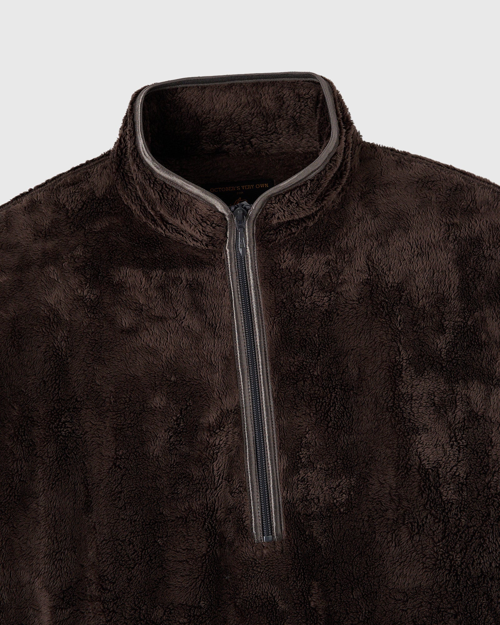 NEEDLES Sherpa Half-Zip Mockneck - Brown