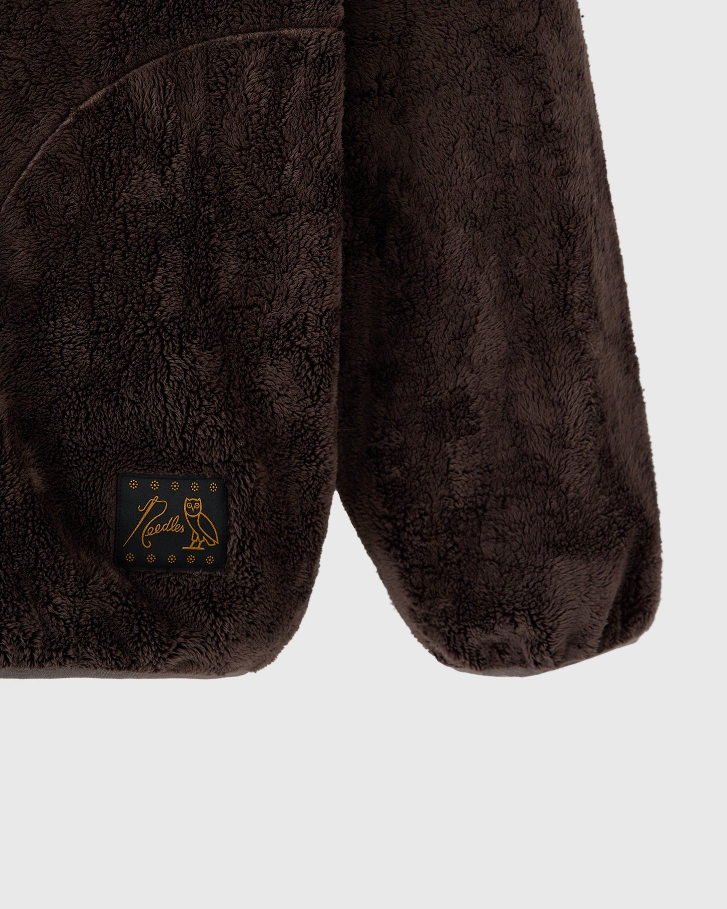 NEEDLES Sherpa Half-Zip Mockneck - Brown
