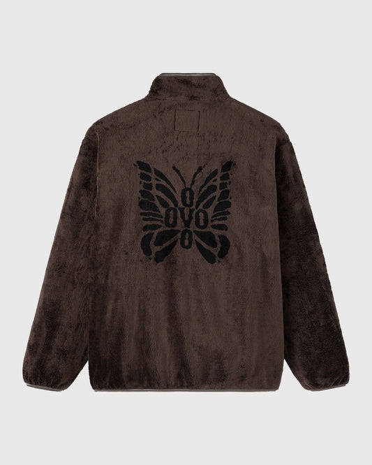 NEEDLES Sherpa Half-Zip Mockneck - Brown