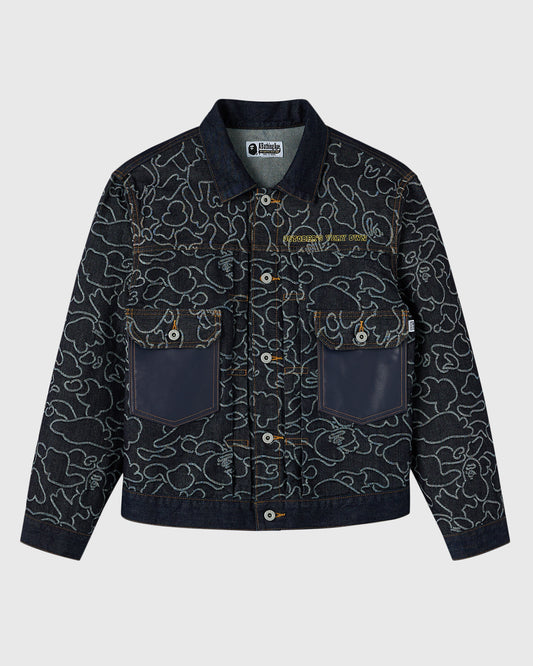 BAPE® Neon 1st Camo Denim Jacket - Indigo