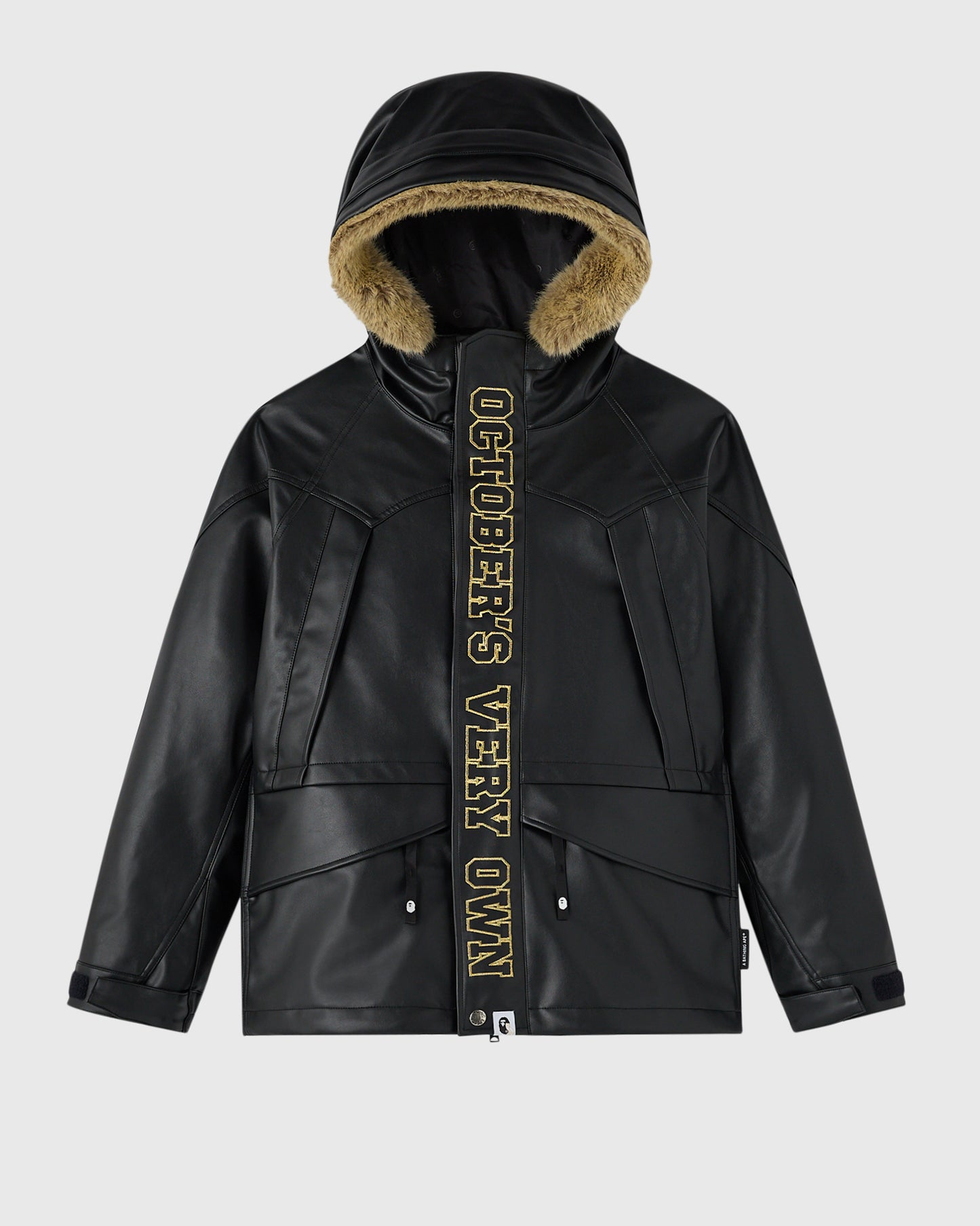 BAPE® Faux Leather Snowboard Jacket - Black