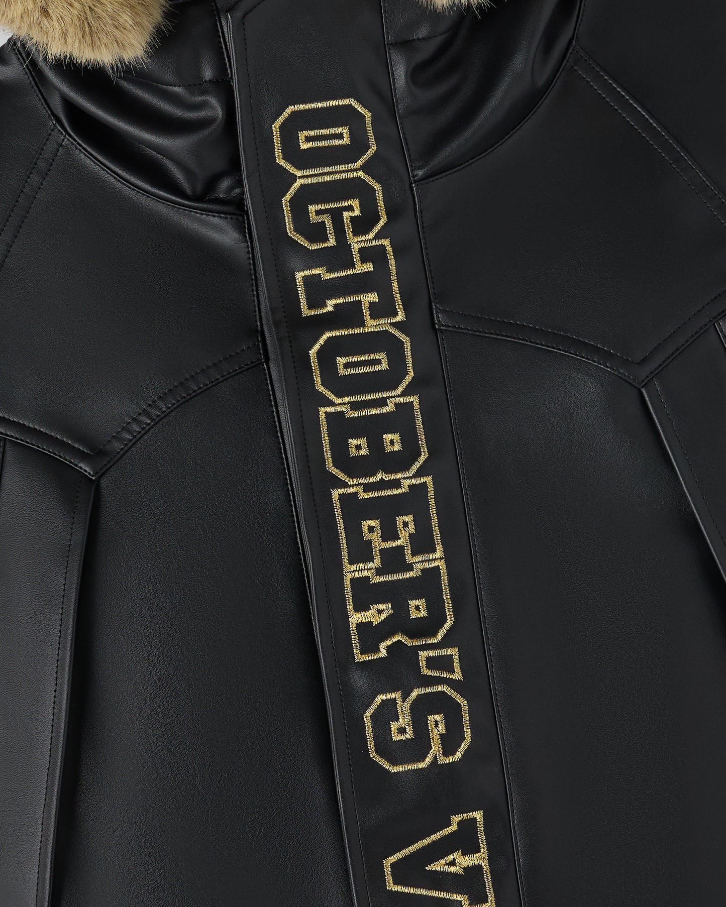 BAPE® Faux Leather Snowboard Jacket - Black