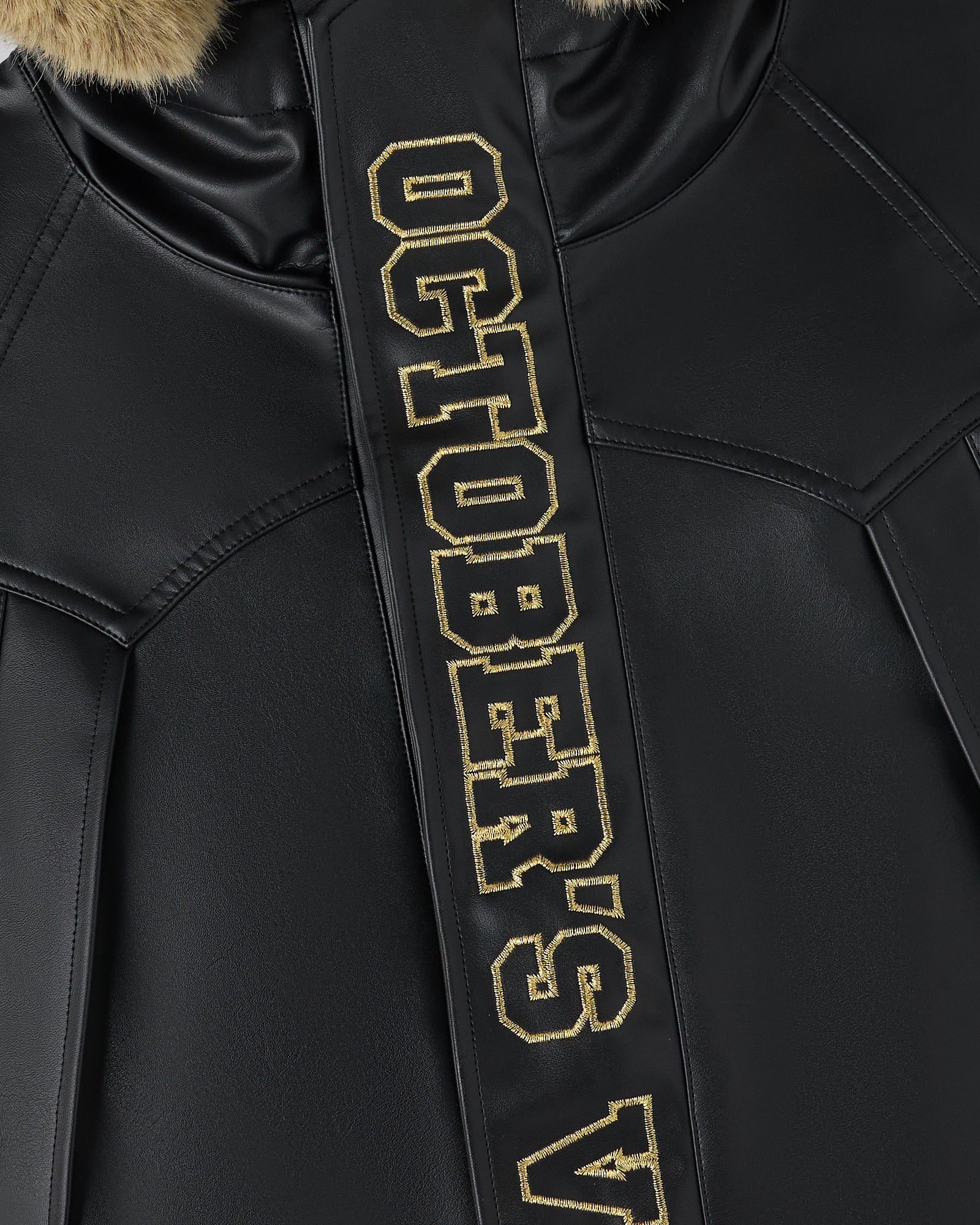 BAPE® Faux Leather Snowboard Jacket - Black