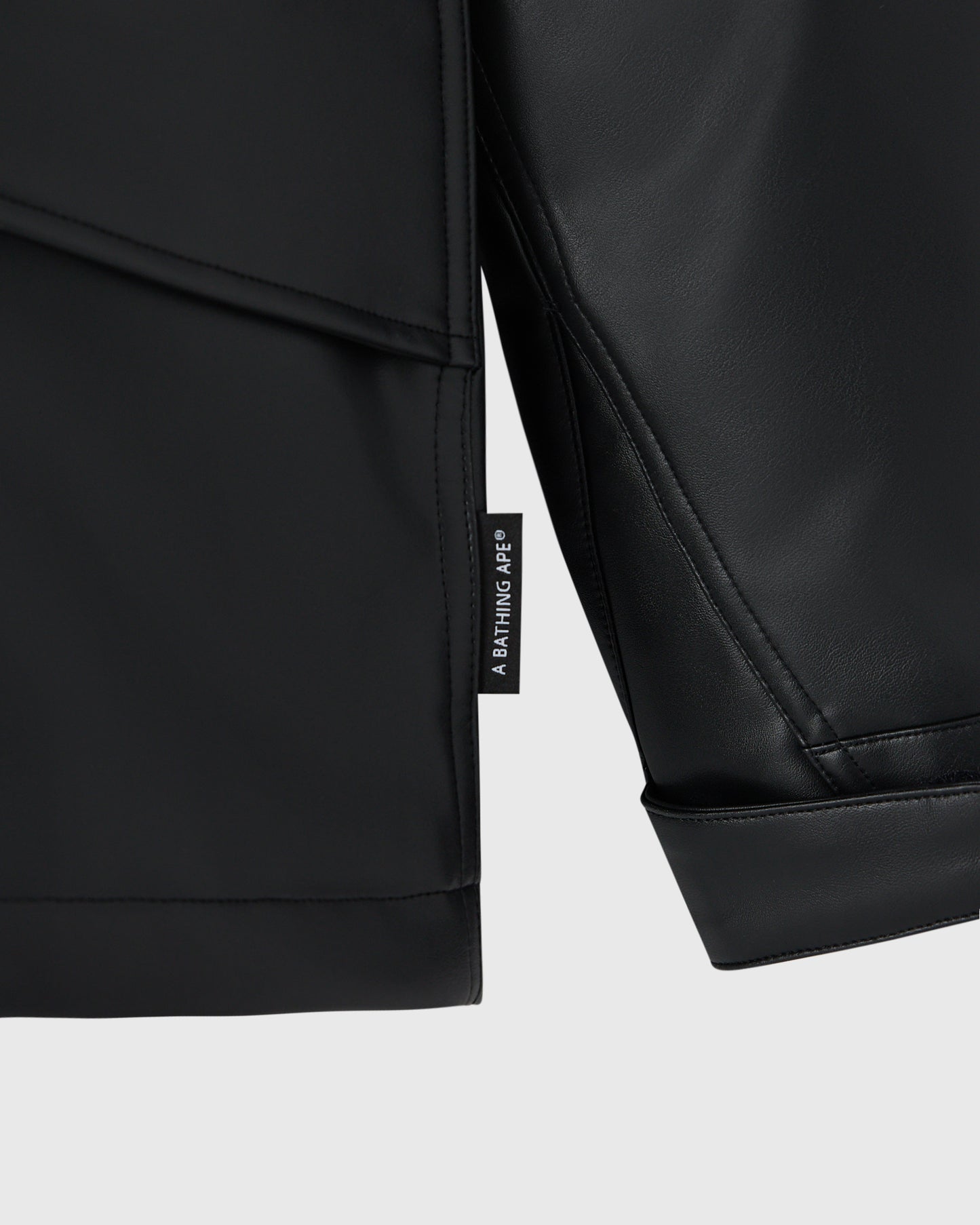 BAPE® Faux Leather Snowboard Jacket - Black