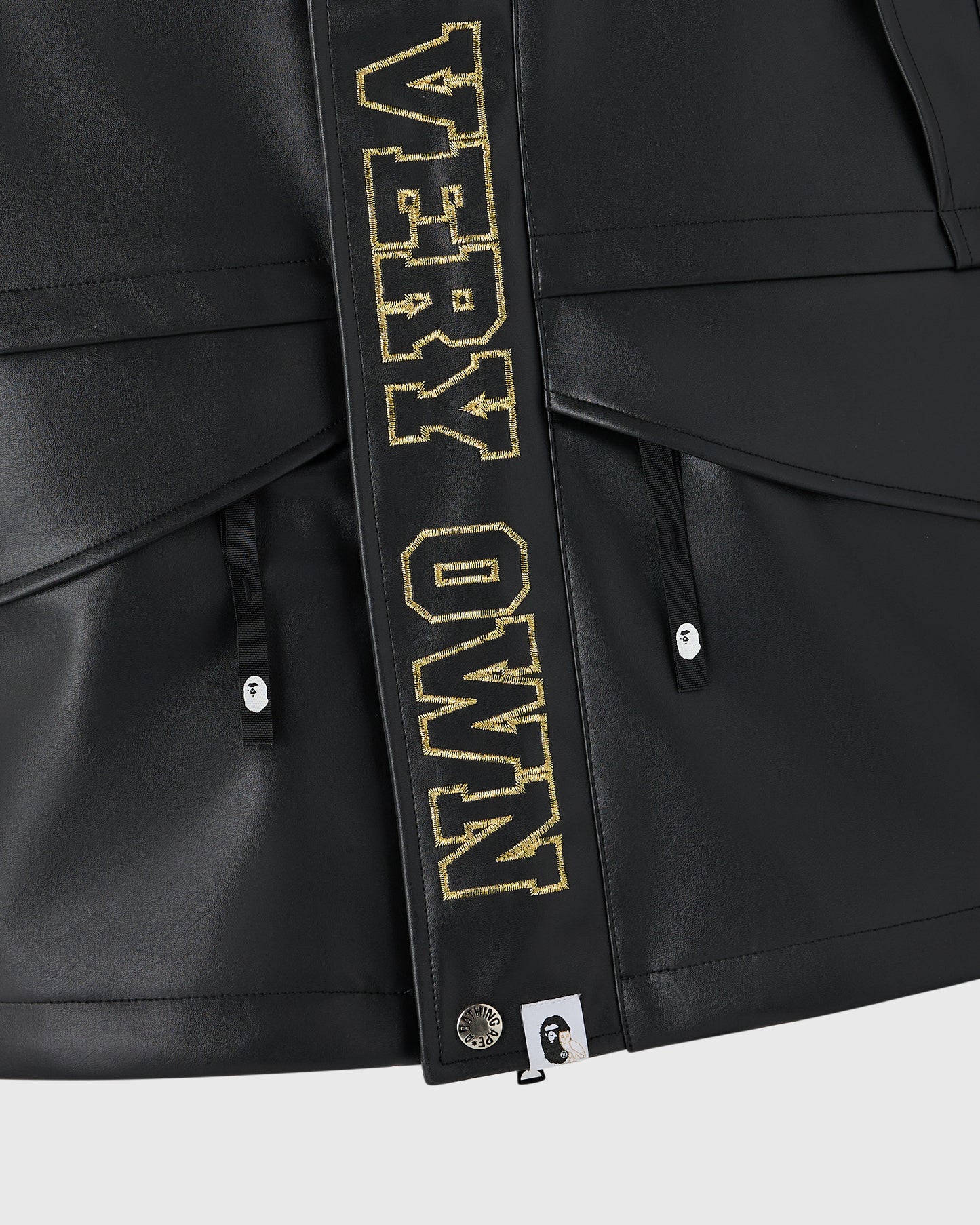 BAPE® Faux Leather Snowboard Jacket - Black