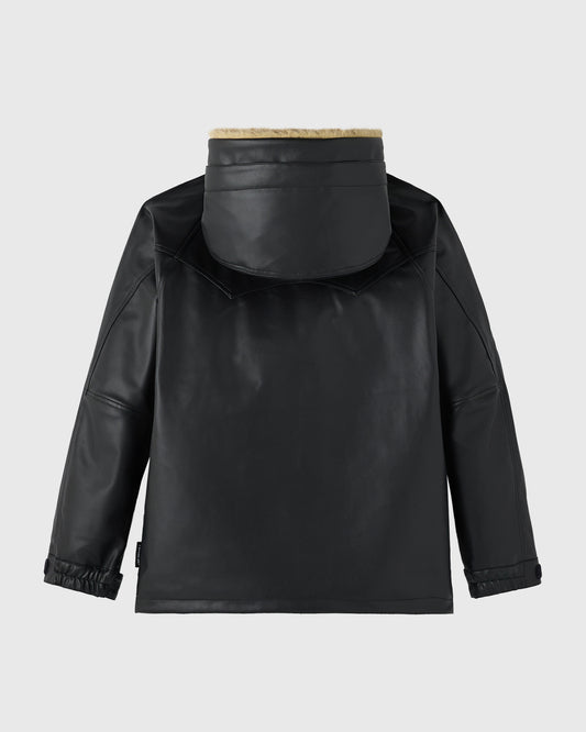 BAPE® Faux Leather Snowboard Jacket - Black