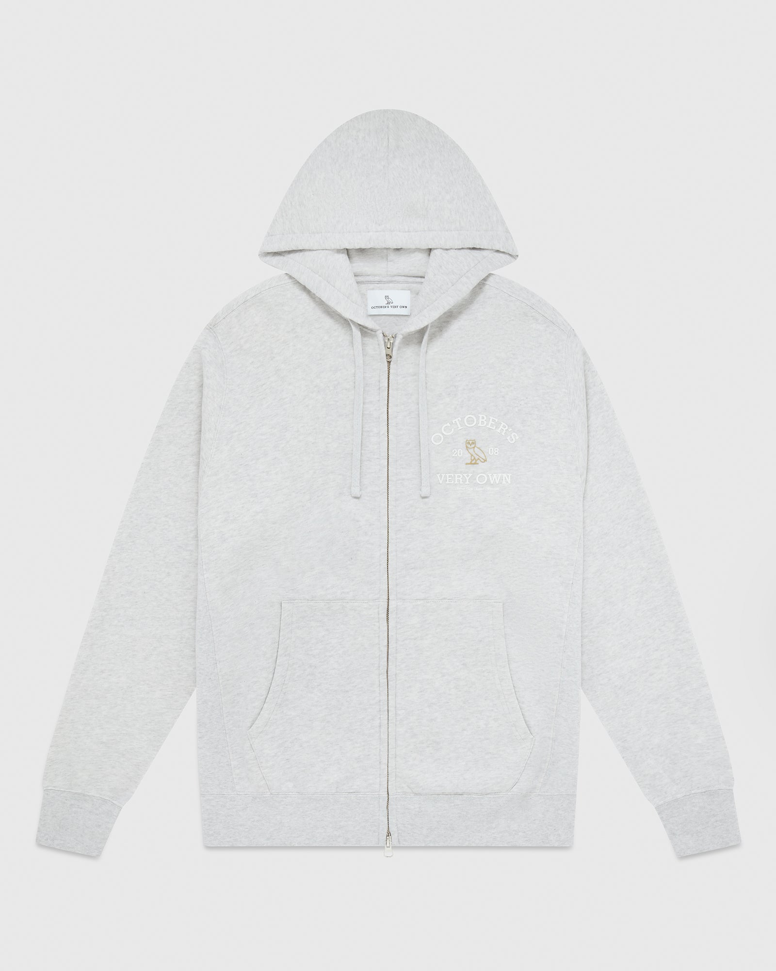 Collegiate Full-Zip Hoodie - Ash Heather Grey