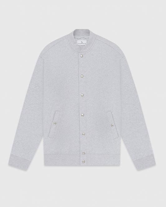 Fleece Varsity Jacket  - Ash Heather Grey
