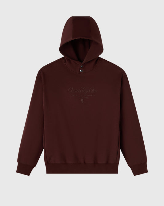 Double Knit Script Hoodie - Cocoa