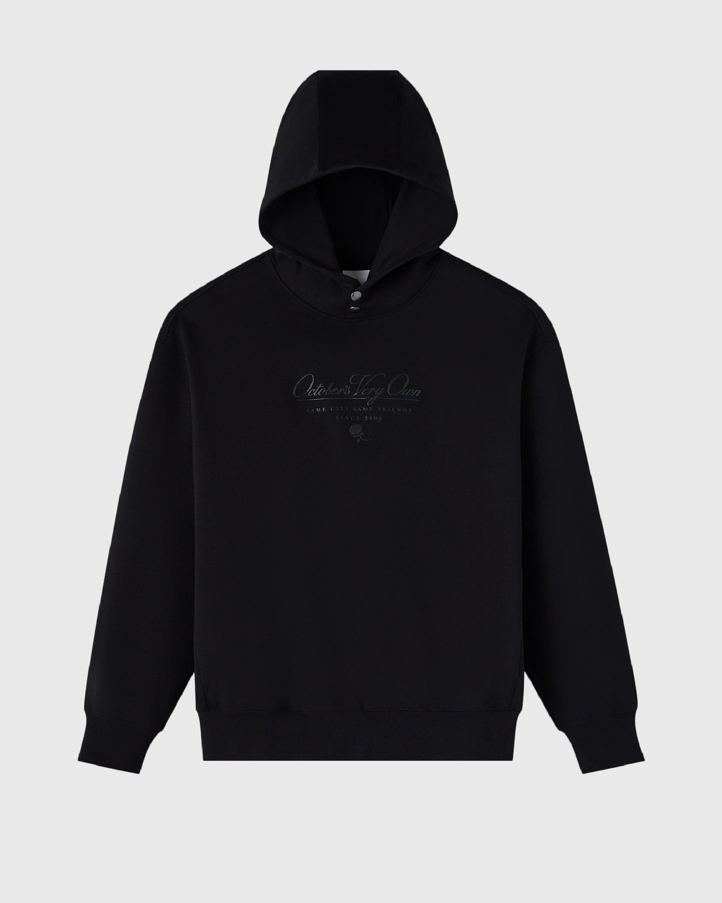 Double Knit Script Hoodie - Black