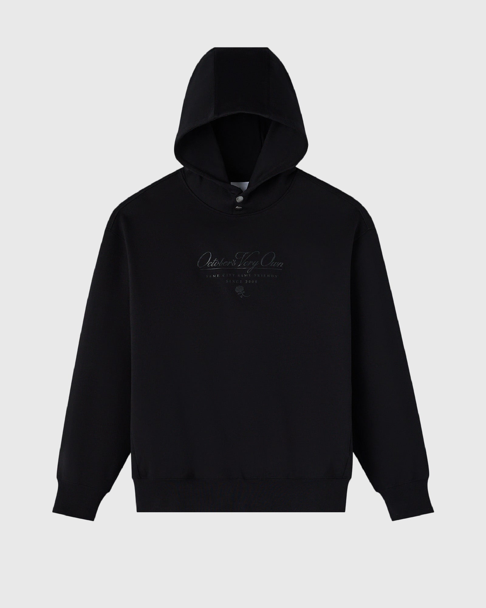 Double Knit Script Hoodie - Black