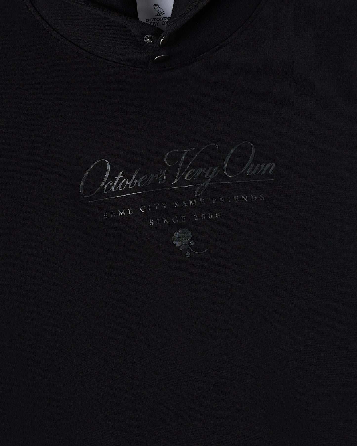 Double Knit Script Hoodie - Black