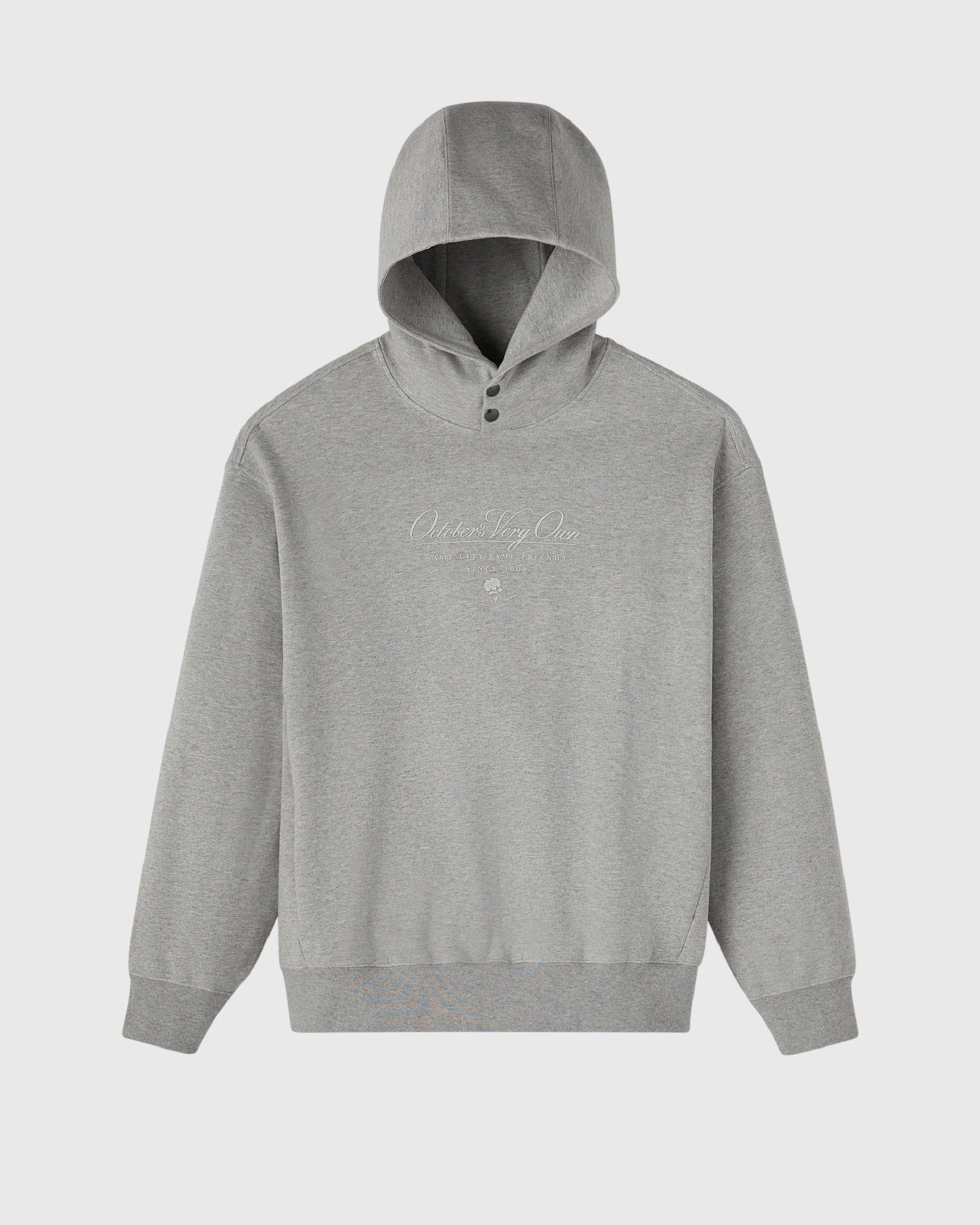 Double Knit Script Hoodie - Heather Grey