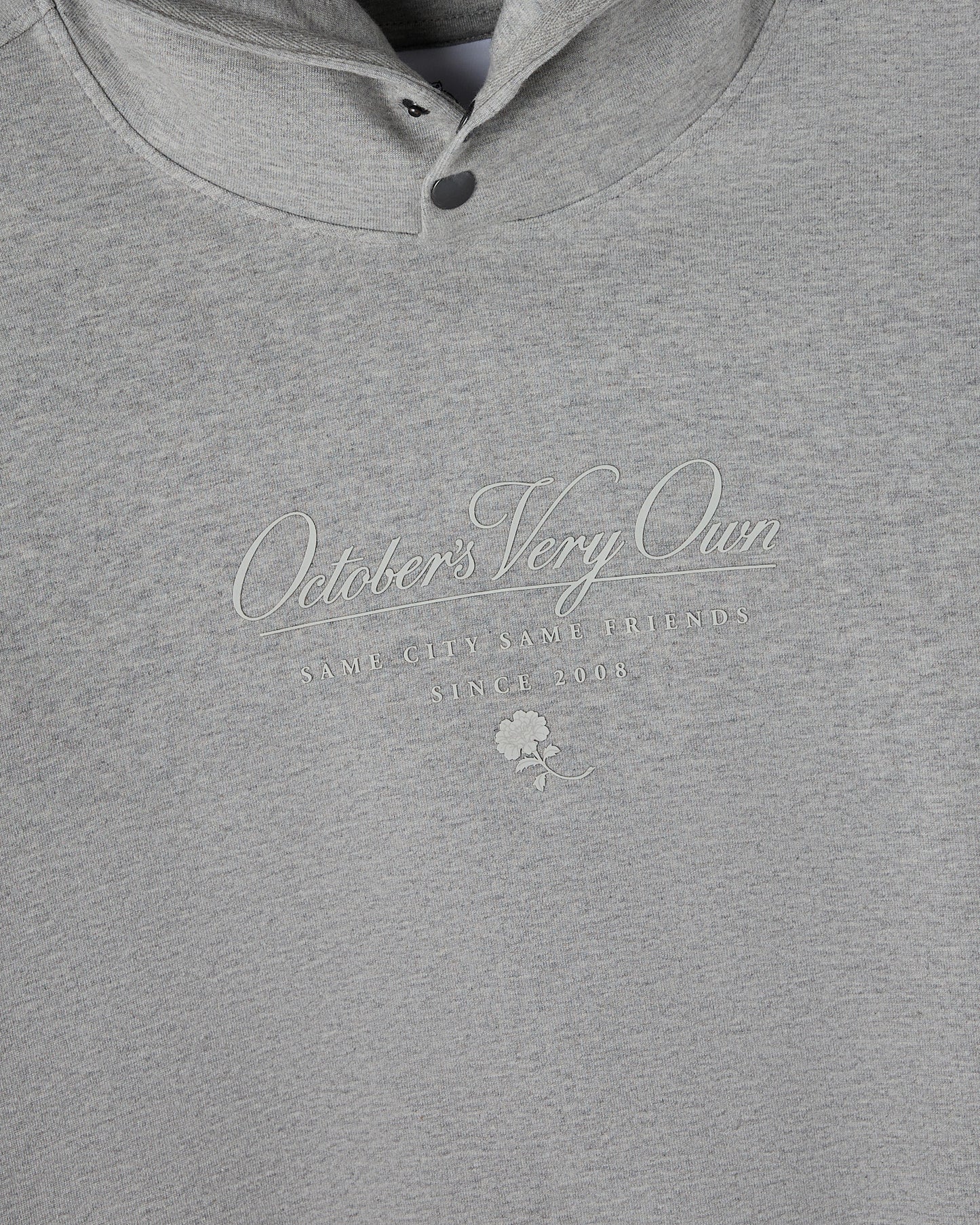 Double Knit Script Hoodie - Heather Grey