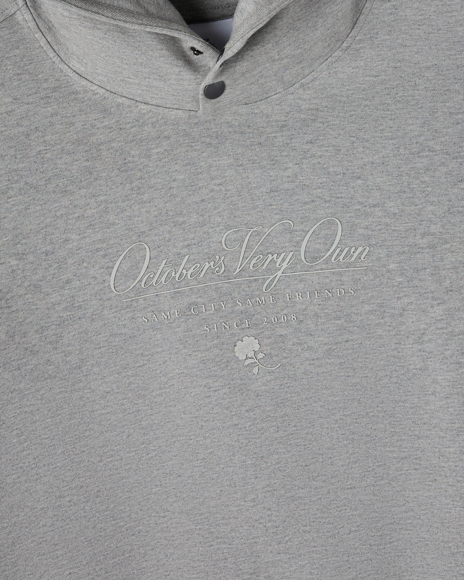 Double Knit Script Hoodie - Heather Grey