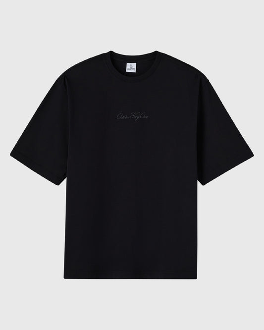 Luxe Jersey Script Tee - Black