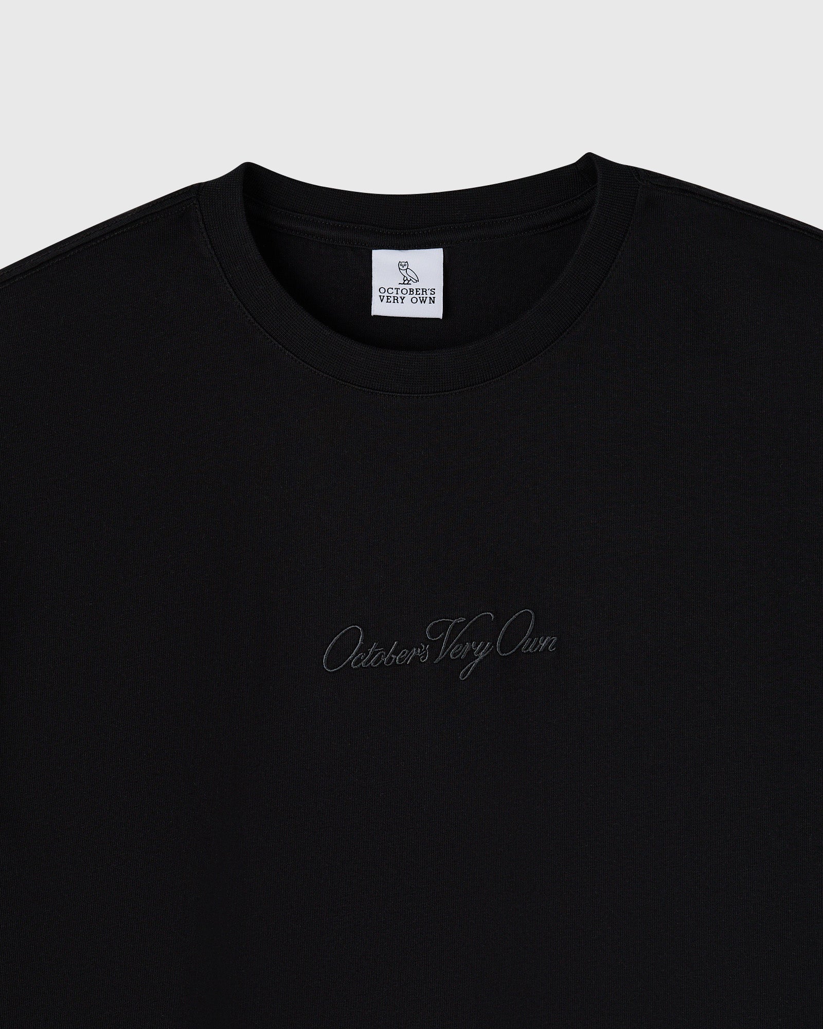 Luxe Jersey Script Tee - Black – October's Very Own