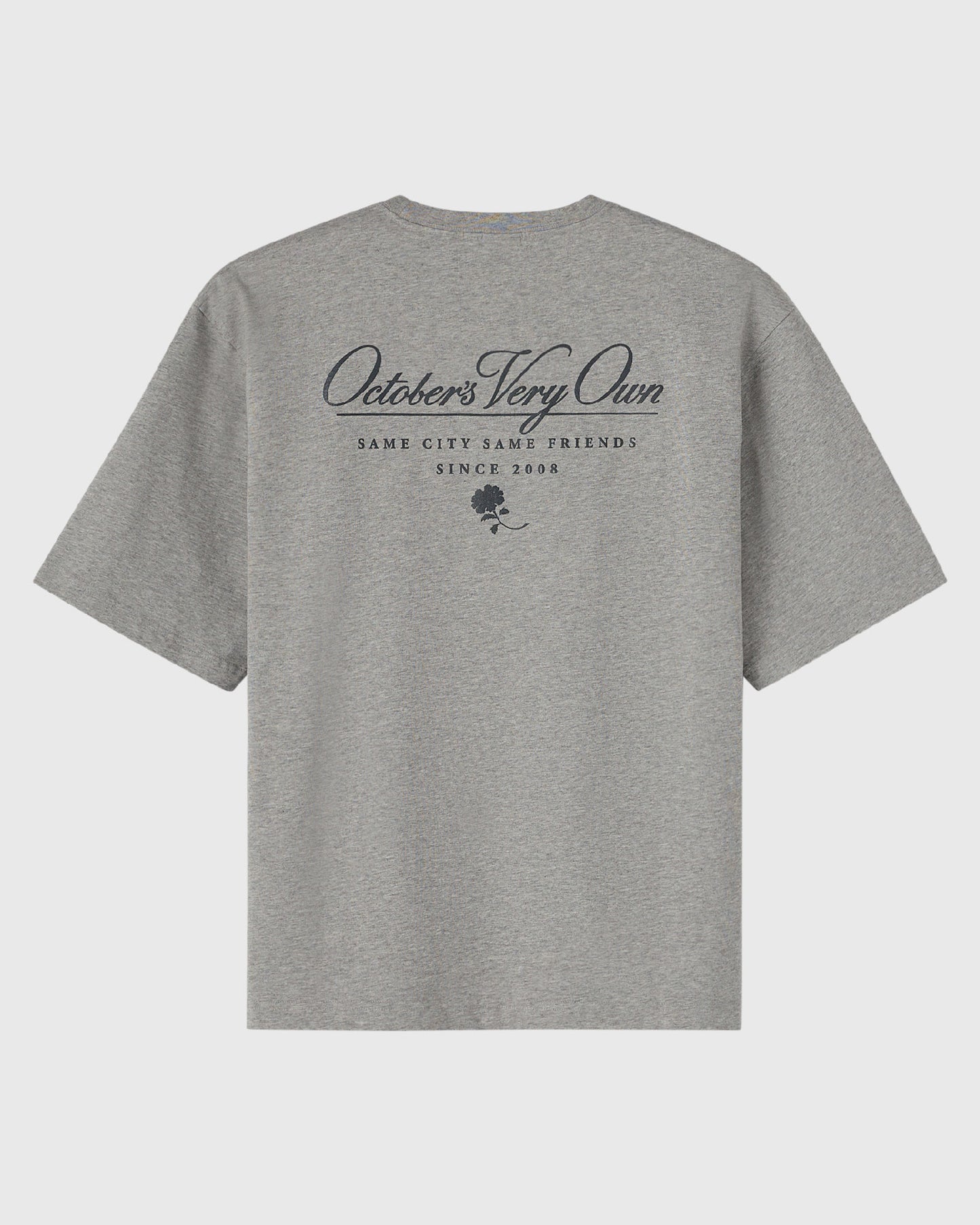 Luxe Jersey Script Tee - Heather Grey