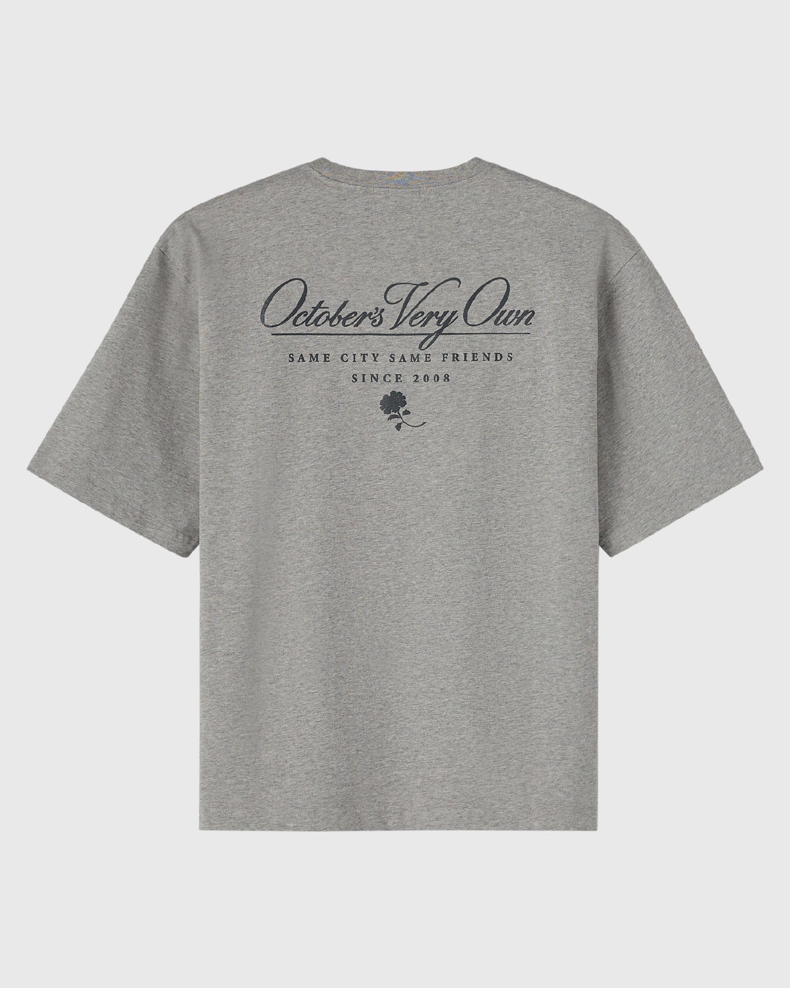 Luxe Jersey Script Tee - Heather Grey