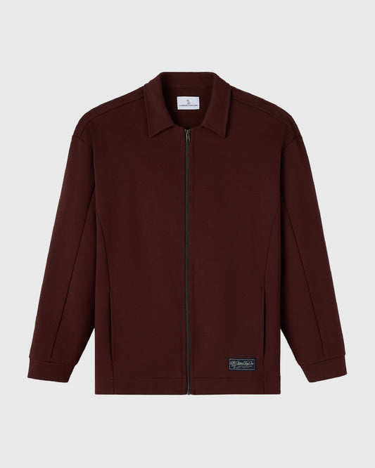 Double Knit Script Overshirt - Cocoa