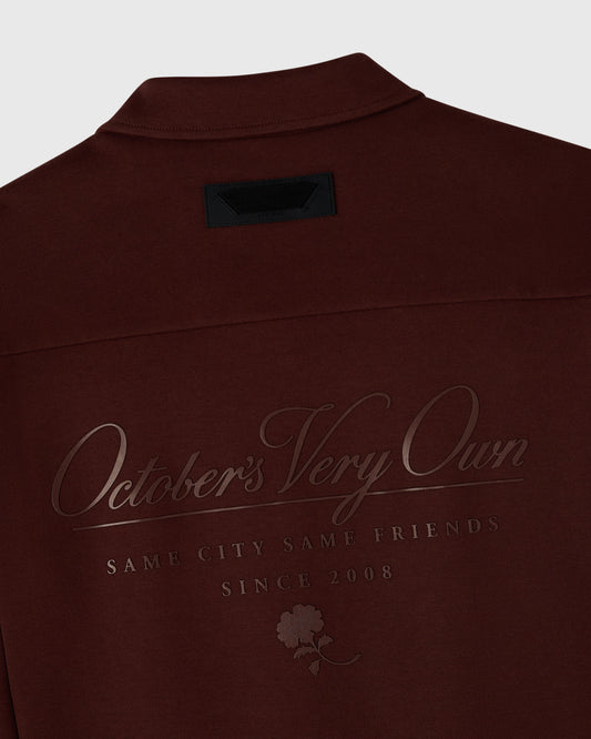 Double Knit Script Overshirt - Cocoa