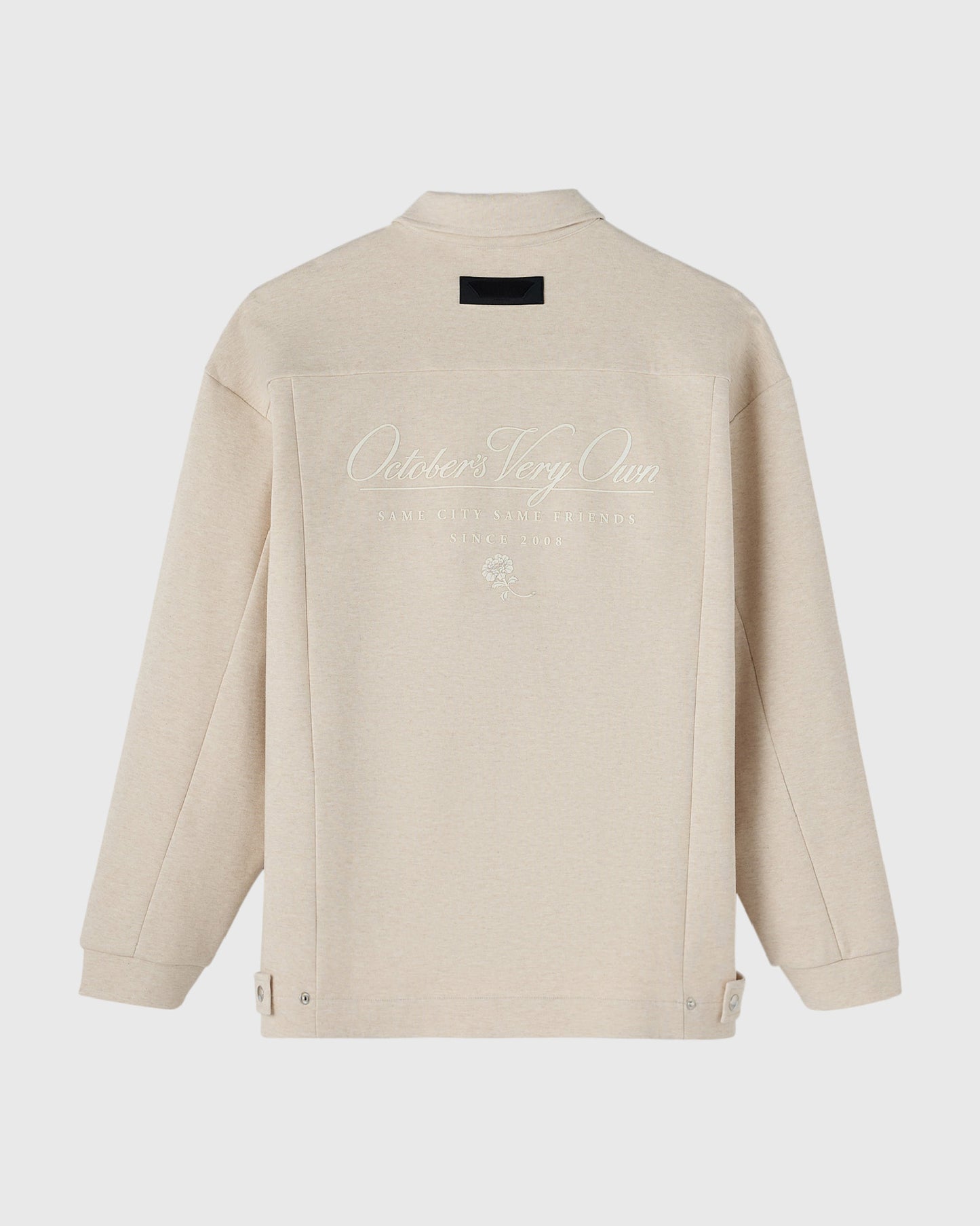 Double Knit Script Overshirt - Heather Oatmeal
