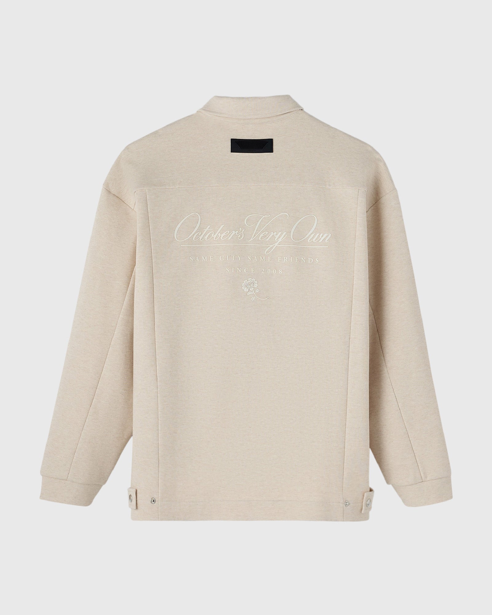 Double Knit Script Overshirt - Heather Oatmeal