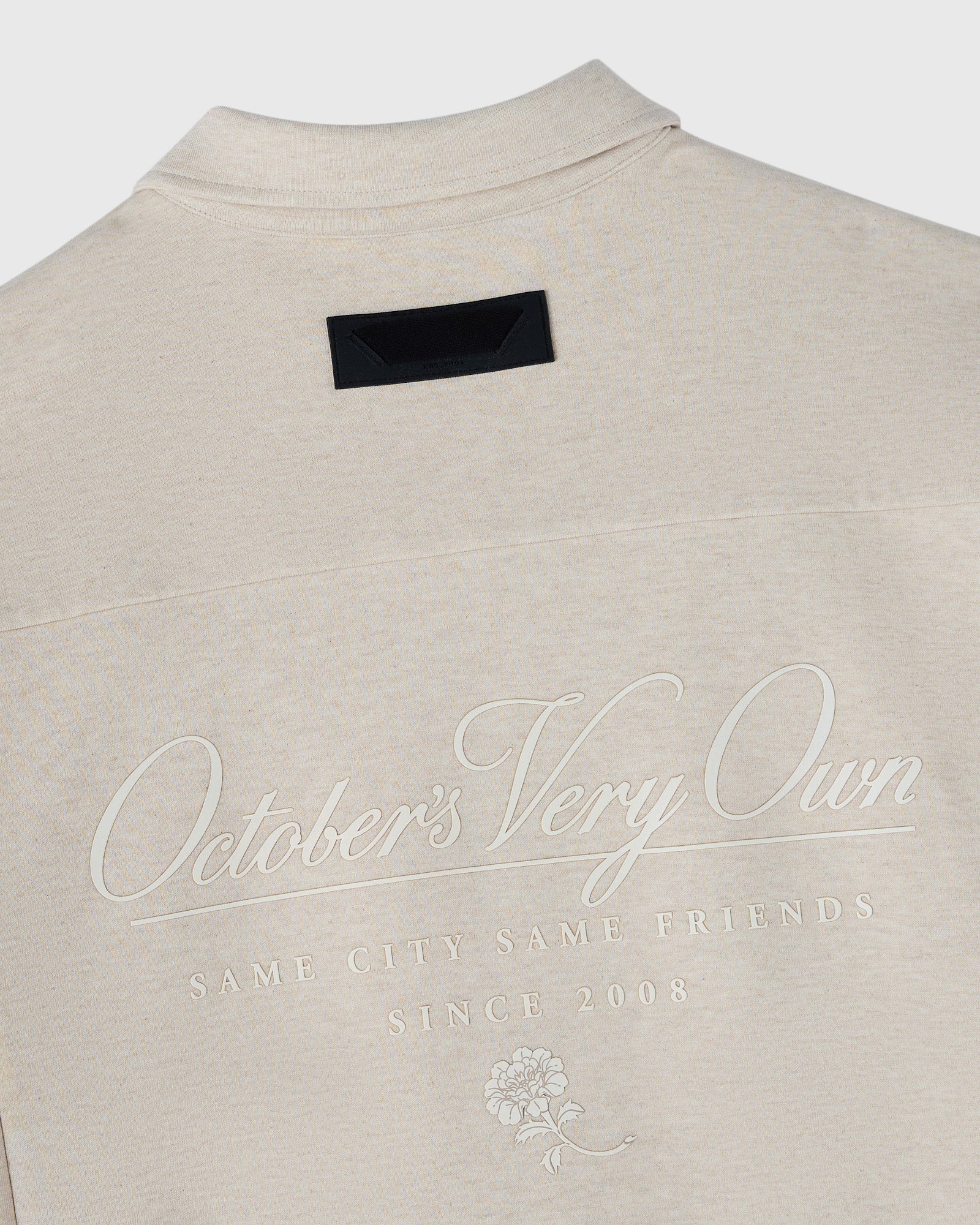 Double Knit Script Overshirt - Heather Oatmeal